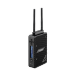 Load image into Gallery viewer, Front view of the Teradek Serv 4K professional streaming device showing its SDI and HDMI ports, LCD screen, and dual Wi-Fi antennas.