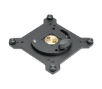 Load image into Gallery viewer, Upgrade Innovations VESA Landscape Portrait Swinger Mount Adapter attached to a monitor arm, shown rotating a professional computer monitor from horizontal to vertical orientation.