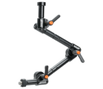 Load image into Gallery viewer, Upgrade Innovations Double 6-inch Rudy Arm with dual Arri 3/8-inch pin-loc mounts, fully articulated on a white background.