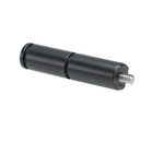 Load image into Gallery viewer, Close-up of the Upgrade Innovations MMS 15mm Non-Twist Mounting Spud in black anodized aluminum, showing the M5 threaded base and 3/8-inch top thread with o-ring grooves.