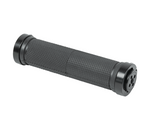 Load image into Gallery viewer, Upgrade Innovations 1.5-inch textured black aluminum grip handle with a 15mm spud attached to one end via a 1/4-inch Pin-Loc mount.