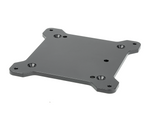 Load image into Gallery viewer, Upgrade Innovations VESA 100 Adapter Plate, a black anodized aluminum square plate with VESA 75mm and 100mm mounting holes, shown on a white background.