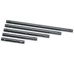 Load image into Gallery viewer, A black anodized aluminum 15mm extension rod from Upgrade Innovations, showing the 3/8 inch female thread on one end and cross-holes for tightening.