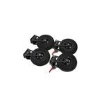 Load image into Gallery viewer, adicam 10-inch Premium Wheel System showing two fixed and two swivel wheels with aluminum mountings and a protective wheel bag.