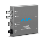 Load image into Gallery viewer, AJA 12G-AMA Mini-Converter for 4K 12G-SDI and Fiber, showing SDI, Fiber, and XLR audio breakout cable connections.