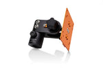 Load image into Gallery viewer, Inovativ Pro Monitor Mount holding a professional on-camera monitor, showing the VESA plate and the 5/8 inch baby pin receiver.