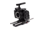 Load image into Gallery viewer, Wooden Camera Unified Accessory Kit (Advanced) for Blackmagic Pocket Cinema Camera 6K Pro and G2, fully assembled with cage, top handle, baseplate, and 15mm rods.