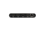 Load image into Gallery viewer, OWC Thunderbolt 3 mini Dock with tethered cable, showing its dual HDMI, USB 3, USB 2, and Gigabit Ethernet ports.