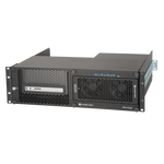 Load image into Gallery viewer, Sonnet xMac Studio 3U rackmount enclosure with a Mac Studio installed, showing the front panel with USB ports and the Echo II DV PCIe expansion module.