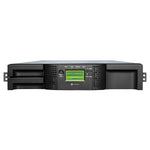 Load image into Gallery viewer, Front view of the SymplyPRO XTL 24-slot 2U rackmount tape library with an LTO-8 tape drive installed, showing the cartridge slots and LCD screen.