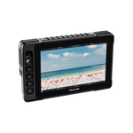 Load image into Gallery viewer, Front view of the SmallHD Ultra 7 UHD 4K On-Camera Touchscreen Monitor, displaying a colorful waveform on its bright screen.