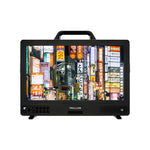 Load image into Gallery viewer, Front view of the SmallHD Cine 18 inch 4K High-Bright Monitor, displaying a colorful image on its screen in a studio environment.