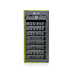 Load image into Gallery viewer, Front view of the black SymplySPARK 8-Bay Thunderbolt 3 RAID storage tower showing the eight horizontal drive bays.