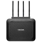 Load image into Gallery viewer, Front view of the Teradek Link AX Wi-Fi 6 Router, showing its five ethernet ports and rugged black metal chassis.