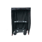 Load image into Gallery viewer, adicam Cart Tent fully set up on a professional camera cart, showing its black interior and aluminum mounting frame.