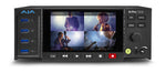 Load image into Gallery viewer, Front view of the AJA Ki Pro GO2 multi-channel recorder, showing its LCD screen, transport controls, and USB ports.