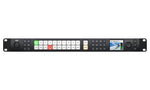 Load image into Gallery viewer, Front view of the Blackmagic Design ATEM 2 M/E Constellation HD switcher, showing the 1U rackmount chassis with its built-in LCD screen and control buttons.