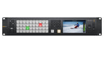 Load image into Gallery viewer, Front view of the Blackmagic Design ATEM 4 M/E Constellation 4K live production switcher, showing its built-in LCD screen and control buttons.