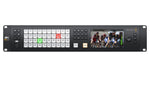 Load image into Gallery viewer, Front view of the Blackmagic Design ATEM Constellation 8K live production switcher, showing the built-in LCD screen and control buttons.