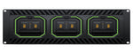 Load image into Gallery viewer, Front view of the Blackmagic Design Media Dock Ultra, showing the three media module bays and status indicators.