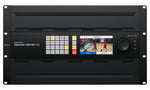 Load image into Gallery viewer, Front view of the Blackmagic Design Videohub 120x120 12G video router, showing the 5-inch LCD screen and control knob.