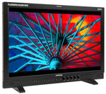 Load image into Gallery viewer, Front view of the Flanders Scientific DM242 Broadcast Monitor, displaying a vibrant color bars test pattern.
