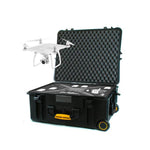 Load image into Gallery viewer, HPRC 2700W wheeled hard case for DJI Phantom 4, shown open with pre-cut foam interior for drone and accessories.