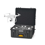 Load image into Gallery viewer, HPRC 2710 hard case in black, open to show the custom foam interior designed for a DJI Phantom 4 drone and accessories.