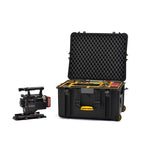 Load image into Gallery viewer, HPRC 2730W wheeled hard case, open, showing the custom foam interior designed for a RED Ranger Gemini camera system.