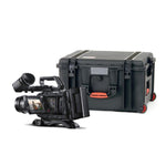 Load image into Gallery viewer, HPRC 2730W hard case with custom foam insert, open to show cutouts for a Blackmagic URSA Mini Pro or URSA Broadcast camera and accessories.