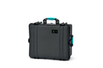 Load image into Gallery viewer, HPRC 2710 Resin Case in black with blue handle latches, shown closed.