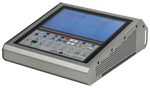 Load image into Gallery viewer, Murideo SEVEN 8K HDMI Test and Calibration Generator unit with its 7-inch LCD screen powered on, displaying a test pattern.