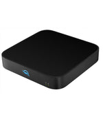 Load image into Gallery viewer, Front view of the OWC miniStack STX, a black and silver square stackable storage enclosure and Thunderbolt hub.