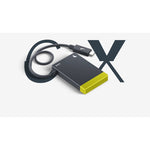 Load image into Gallery viewer, Front view of the compact Angelbird CFexpress B Card Reader PKT, showing its aluminum housing and recessed USB-C port.