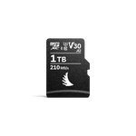 Load image into Gallery viewer, Angelbird AV PRO microSD V30 MK2 1 TB memory card, a small black card with gold contacts.