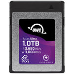 Load image into Gallery viewer, Front view of the OWC Atlas Ultra CFexpress 4.0 Type B memory card, showing branding and form factor.