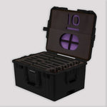 Load image into Gallery viewer, Iodyne Workgroup Hard Case in black, with custom foam cutouts for 3 Pro Data units, 2 MacBook Pros, and accessories.