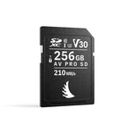Load image into Gallery viewer, Front view of the Angelbird AV PRO SD V30 MK2 256 GB SDXC memory card, showing branding and specifications.
