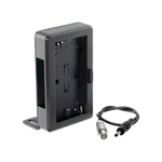 Load image into Gallery viewer, Teradek L Bracket Battery Adapter Plate, showing the battery mount on one side and the L-bracket with an attached 2-pin power cable.