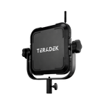 Load image into Gallery viewer, Teradek Antenna Array, a directional panel antenna for wireless video receivers, shown with its mounting bracket and antenna connectors.