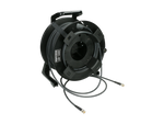 Load image into Gallery viewer, Klotz High Flex VD083LP 12G-SDI video cable coiled on a professional broadcast cable reel, ready for outdoor use.