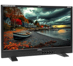 Load image into Gallery viewer, Front view of the Flanders Scientific XMP270 QD-OLED reference monitor displaying a vibrant, color-accurate image on its 26.5-inch screen.