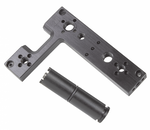 Load image into Gallery viewer, Upgrade Innovations Preston Single Channel Iris Plate in black anodized aluminum, showing multiple mounting points including ARRI and SmallHD pin-locks.
