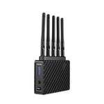 Load image into Gallery viewer, Front view of the Teradek Bolt 6 LT 1500 RX wireless video receiver, showing its SDI and HDMI ports and two antennas.