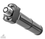 Load image into Gallery viewer, Upgrade Innovations 15mm Spud with Arri 3/8-inch Pin-Loc mount shown on a white background with included o-rings for customizing clamp fit.