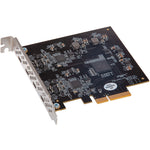 Load image into Gallery viewer, Sonnet Allegro USB-C 4-Port PCIe Card, highlighting the four USB-C ports on its metal I/O bracket.