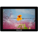 Load image into Gallery viewer, Front view of the SmallHD INDIE 7 touchscreen on-camera monitor displaying a colorful image, showcasing its vibrant 7-inch screen.
