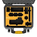 Load image into Gallery viewer, HPRC 2300 hard case open, showing custom foam cutouts for an Atomos Ninja V monitor, batteries, sunhood, and other accessories.