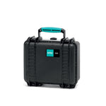 Load image into Gallery viewer, HPRC 2200 black waterproof hard case, closed and showing its front latch and ergonomic handle.