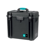 Load image into Gallery viewer, HPRC 4200 waterproof hard case in black, shown closed from a three-quarter angle, highlighting its robust latches and ergonomic handle.